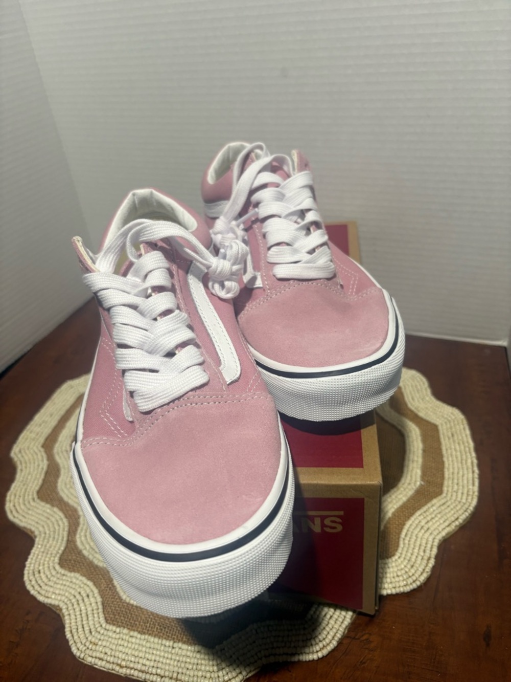 Vans Pink Suede Old Skool Low Top Sneakers